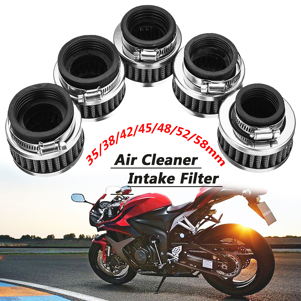 35mm42mm48mm52mm-Air-Filter-Cleaner-Motorcycle-Pit-Bike-Universal-1393764