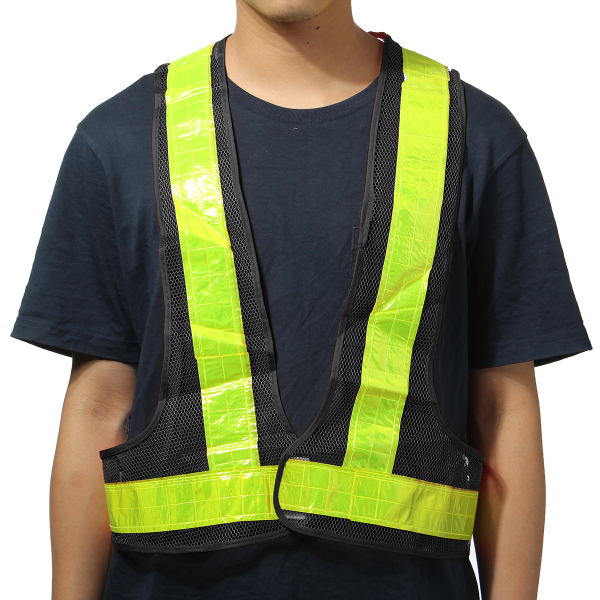 2pcs-BlackampYellow-Reflective-Vest-High-Visibility-Warning-Safety-Gear-966549