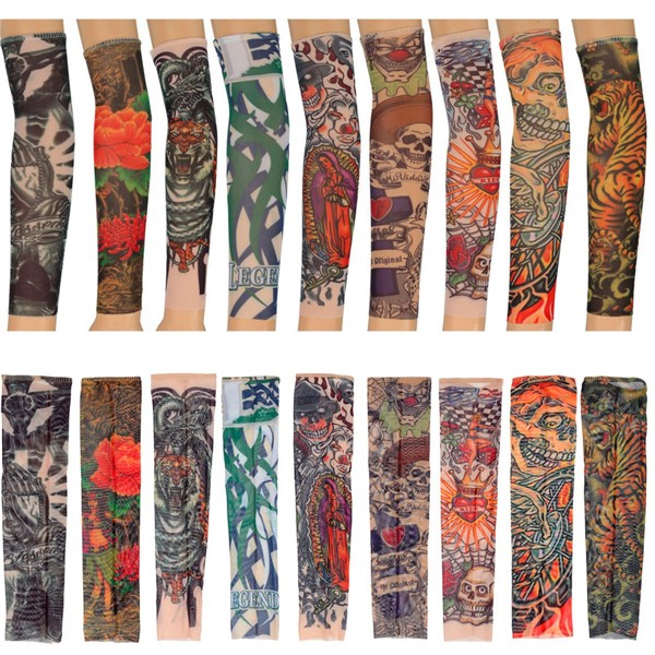 Temporary-Tattoo-Sleeves-Kid-Child-Arm-Stockings-Nylon-Stretchy-1014145