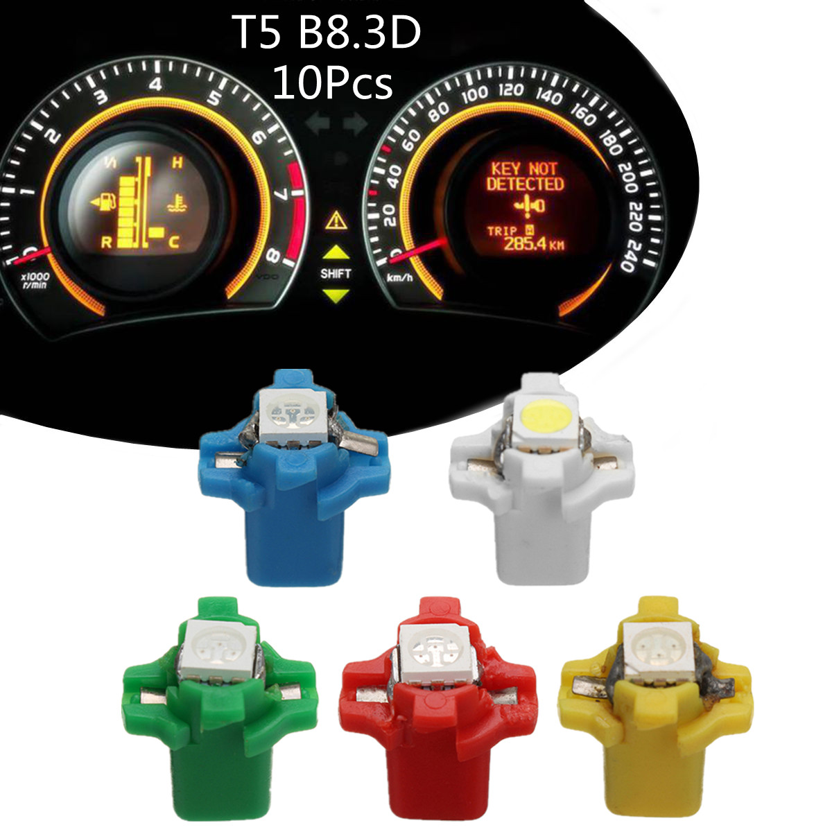 10pcs-12V-T5-B83D-W3W-5050-LED-Instrument-Head-Lights-Dashboard-Dash-Gauge-Bulb-1316754