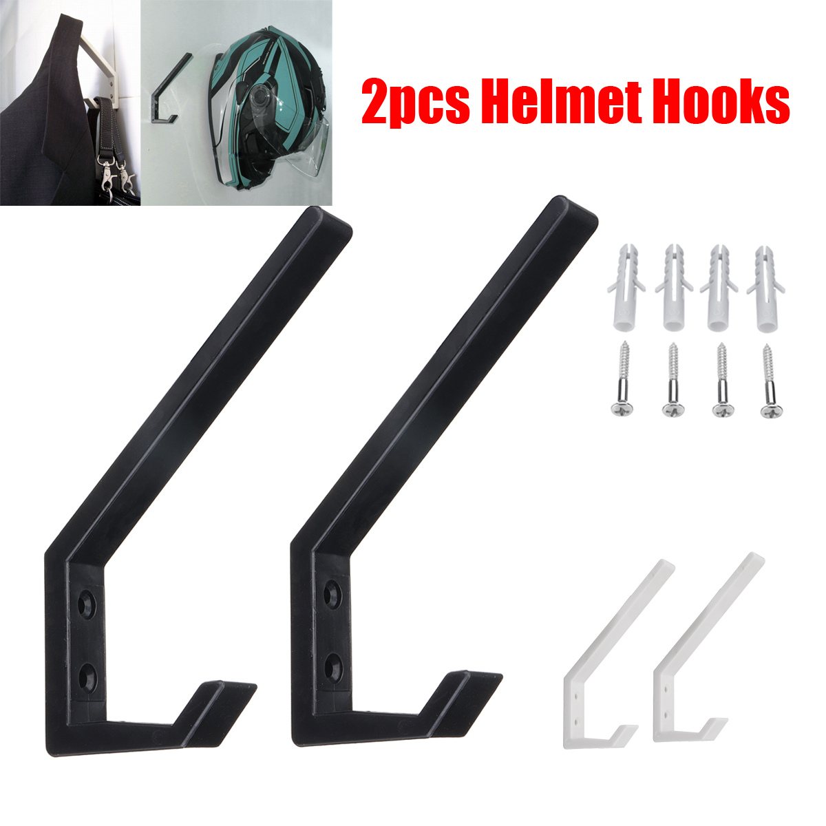2pcs-Helmet-Holder-Hook-Jacket-Bags-Wall-Mount-Cloth-Display-Rack-Hanger-1355176