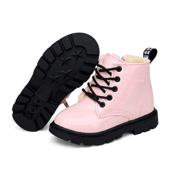 Children-Unisex-Winter-Plush-Warm-Waterproof-PU-Leather-Casual-Boots-1113077