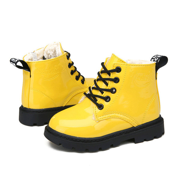Children-Unisex-Winter-Plush-Warm-Waterproof-PU-Leather-Casual-Boots-1113077
