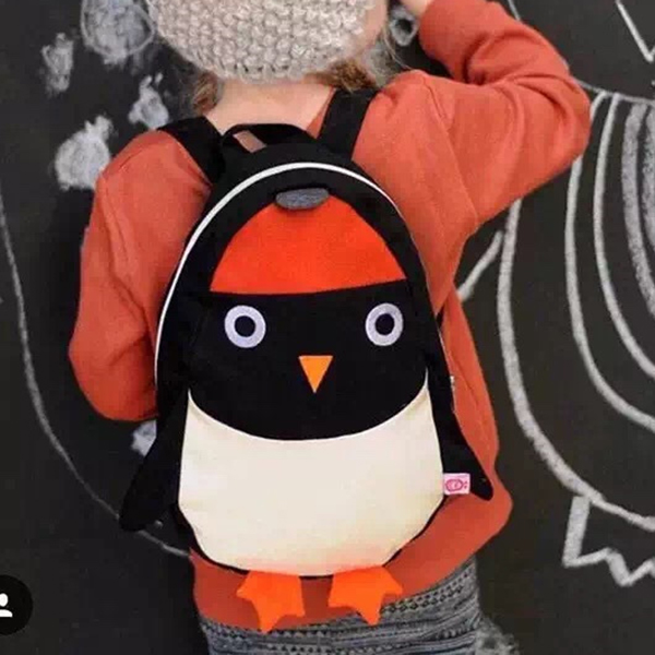 Kindergarten-Children-Cartoon-Penguin-Backpack-Canvas-Crossbody-Bag-Two-Size-1092066