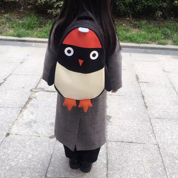 Kindergarten-Children-Cartoon-Penguin-Backpack-Canvas-Crossbody-Bag-Two-Size-1092066