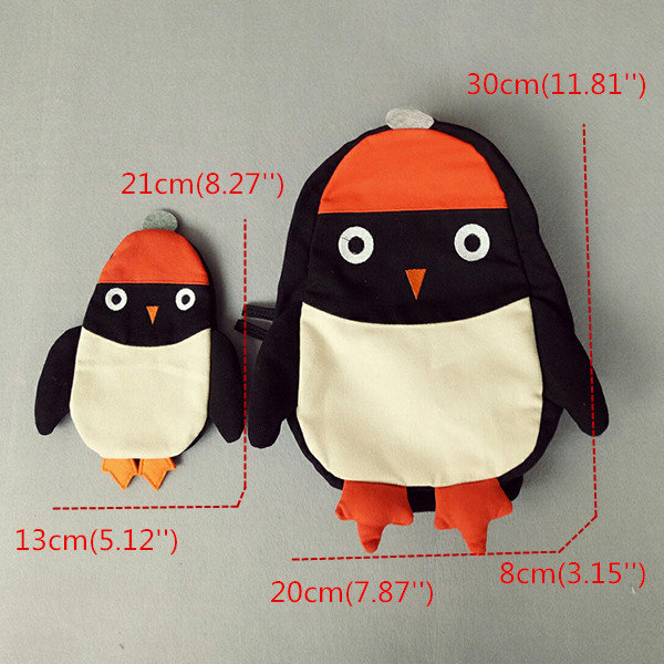 Kindergarten-Children-Cartoon-Penguin-Backpack-Canvas-Crossbody-Bag-Two-Size-1092066