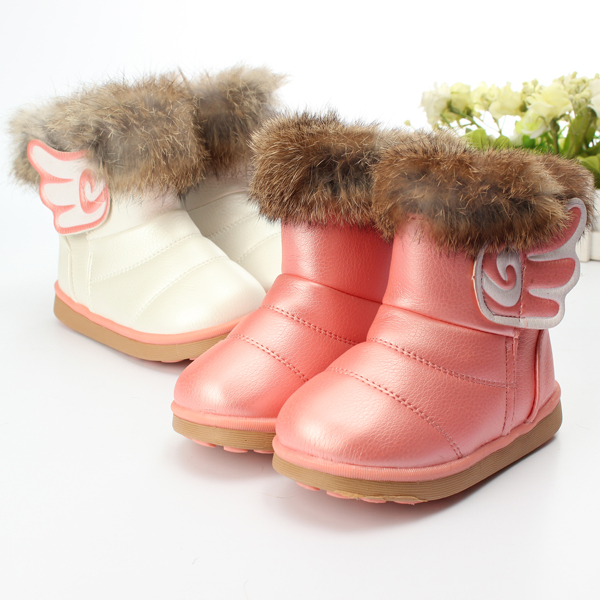 Children-Girls-Real-Rabbit-Fur-Pu-Leather-Shoes-Winter-Warm-Snow-Boots-954389