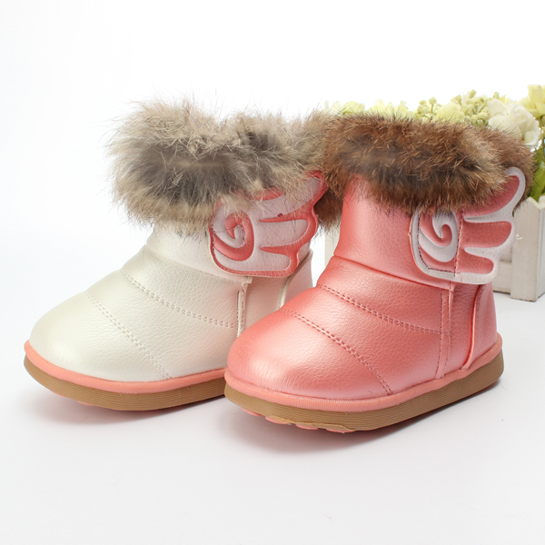 Children-Girls-Real-Rabbit-Fur-Pu-Leather-Shoes-Winter-Warm-Snow-Boots-954389