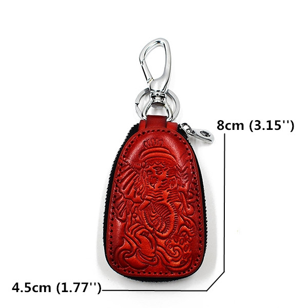 Men-And-Women--Genuine-Leather-Leisure-Retro-Embossed-Waist-Hanging-Key-Bag-Coin-Holder-1336443
