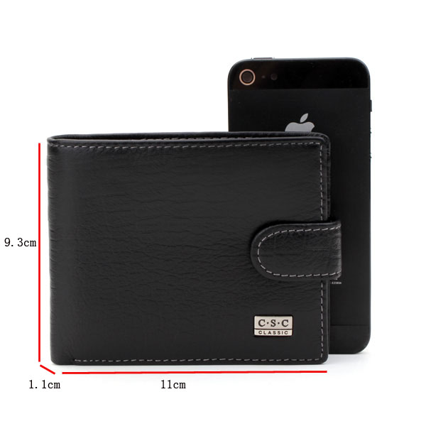 CSC-Brand-Mens-Genuine-Leather-Black-Bifold-Clutch-Wallet-Purse-Card-Package-983547