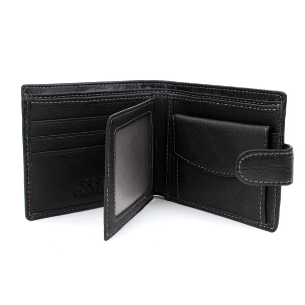 CSC-Brand-Mens-Genuine-Leather-Black-Bifold-Clutch-Wallet-Purse-Card-Package-983547