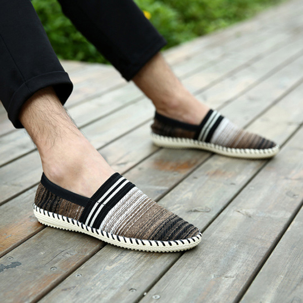 Casual-Slip-On-Linen-Cloth-Breathable-Soft-Sole-Flat-Shoes-Stripe-Driving-Shoes-1086343