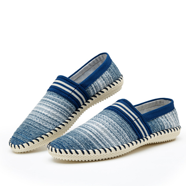 Casual-Slip-On-Linen-Cloth-Breathable-Soft-Sole-Flat-Shoes-Stripe-Driving-Shoes-1086343