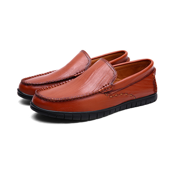 Men-Casual-Breathable-Genuine-Leather-Slip-On-Oxfords-Moc-Toe-Shoes-1277980