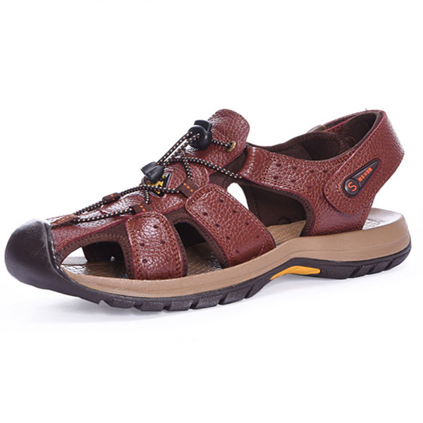 Genuine-Leather-Beach-Sandals-Outdoor-Round-Toe-Flat-Shoes-1154069