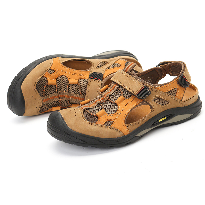 Genuine-Leather-Breathable-Mesh-Hollow-Outdoor-Hiking-Sandals-1454098