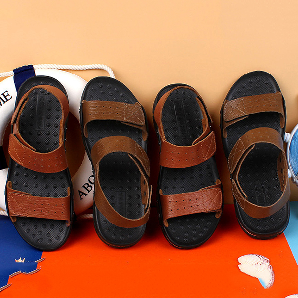 Large-Size-Men-Comfy-Breathable-Genuine-Leather-Hook-Loop-Sandals-Shoes-1274087