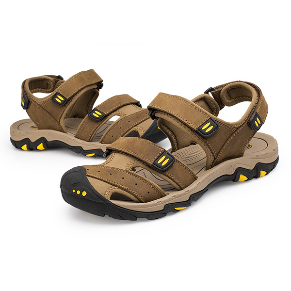 Large-Size-Men-Comfy-Genuine-Leather-Breathable-Hook-Loop-Sandals-Shoes-1275773