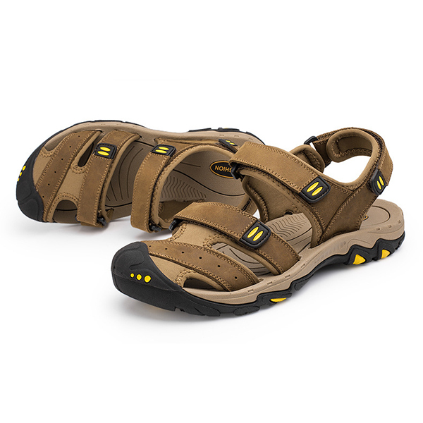 Large-Size-Men-Comfy-Genuine-Leather-Breathable-Hook-Loop-Sandals-Shoes-1275773