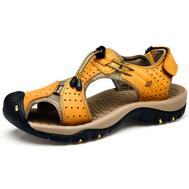 Men-Breathable-Comfy-Wear-Resistance-Outsole-Outdoor-Sandals-Hook-Loop-Shoes-1177209