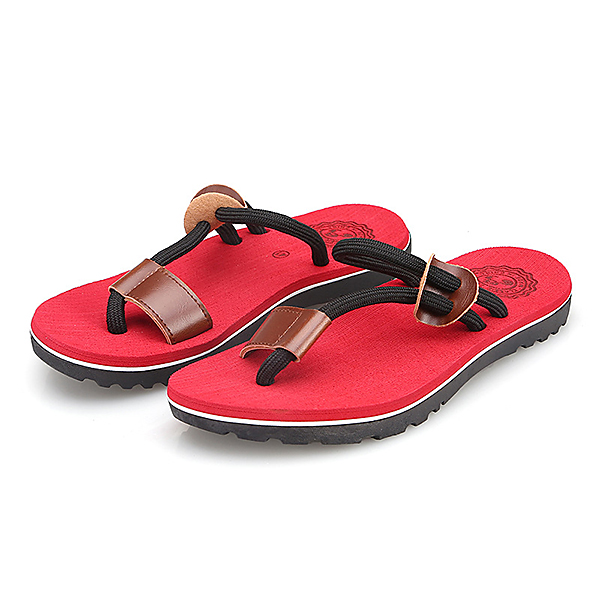 Men-Casual-PU-Leather-Clip-Toe-Slippers-Beach-Shoes-1284876