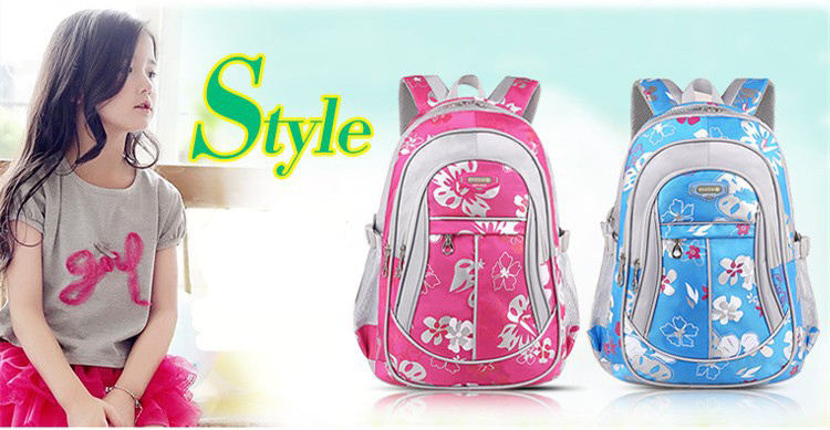 Children-Backpack-School-Bag-Flower-Print-Rucksack-Boy-Girl-Tour-Bags-999004