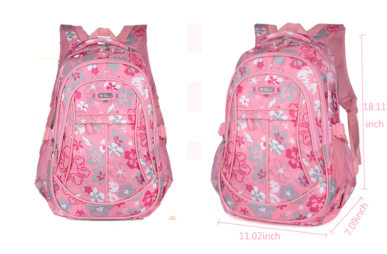 Children-Backpack-School-Bag-Flower-Print-Rucksack-Boy-Girl-Tour-Bags-999004