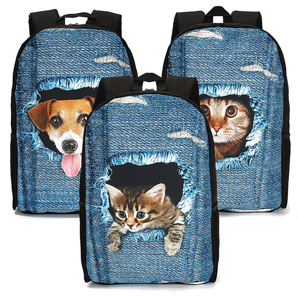 3D-Cat-Backpack-Dog-Pattern-Denim-School-Book-Bags-Travel-Bags-1077113