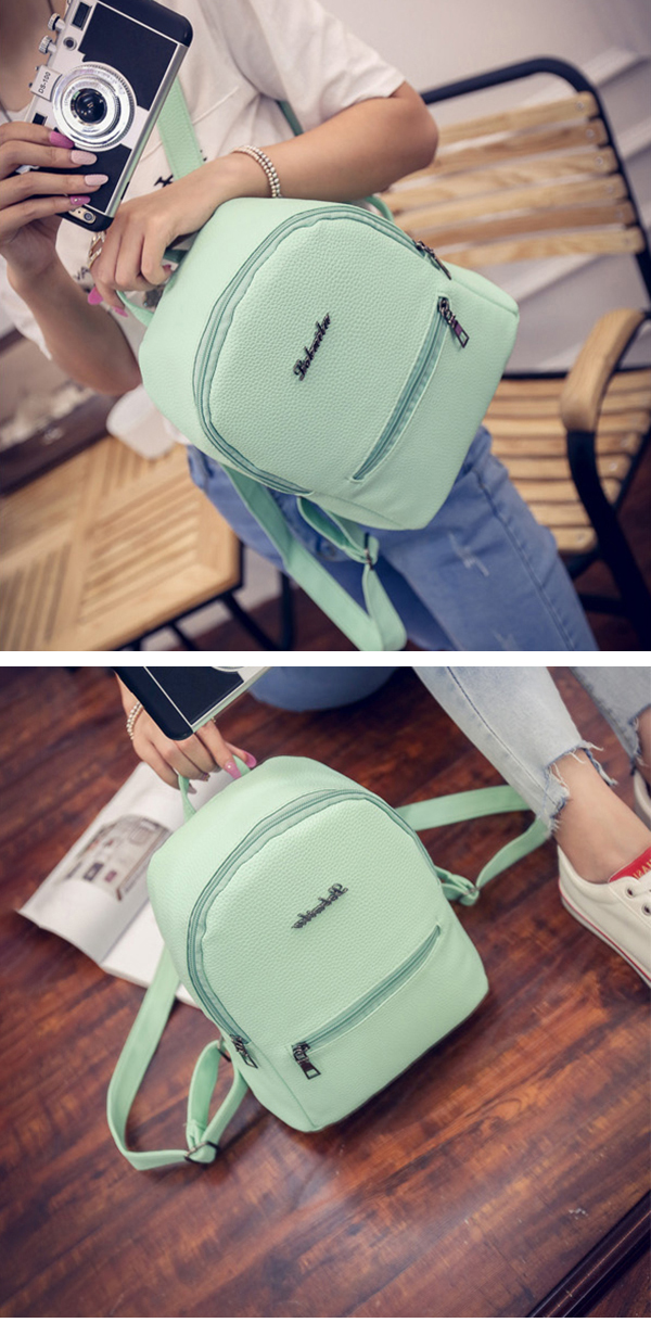 Women-PU-Leisure-Candy-Color-School-Bag-Backpack-Shoulder-Bag-1329132