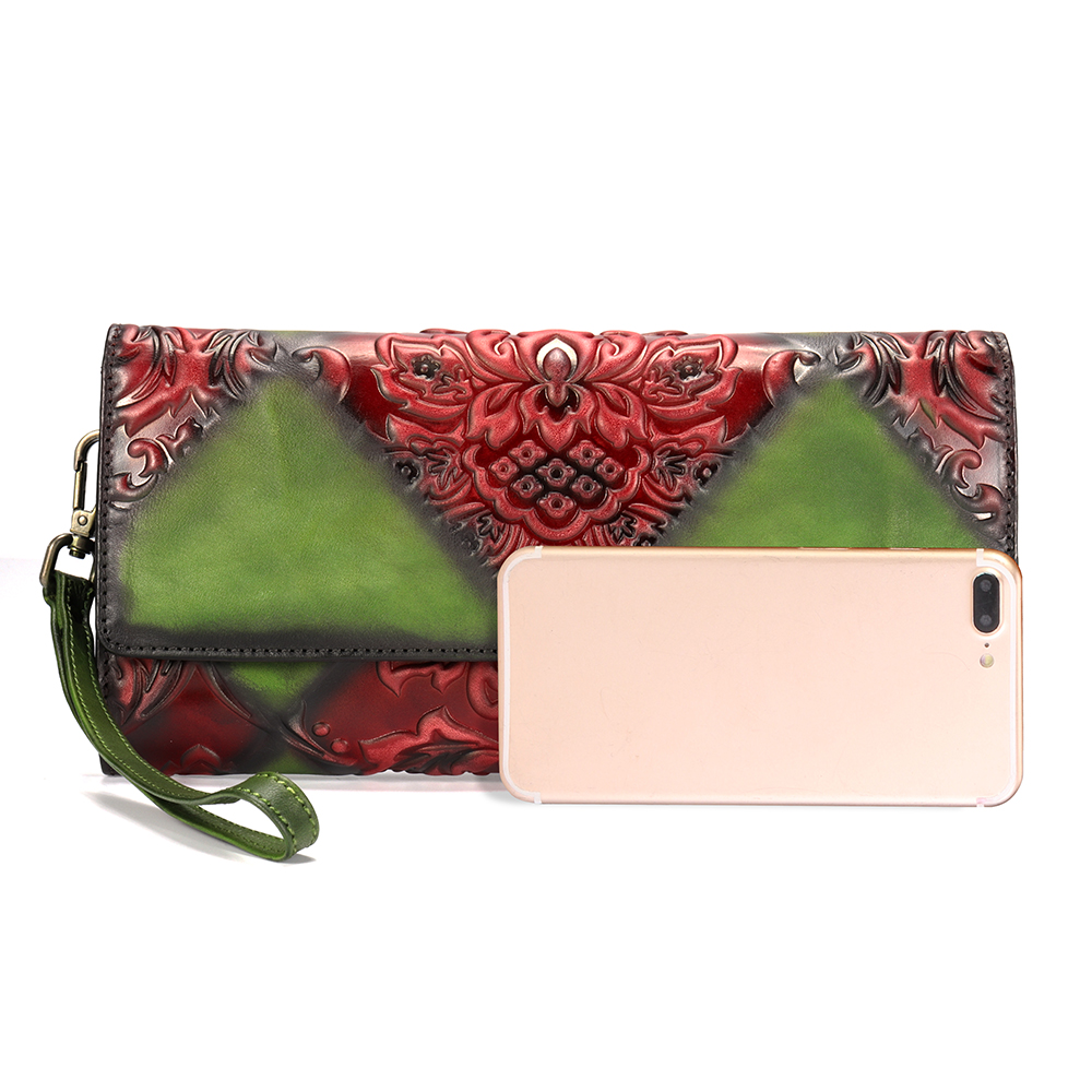 Brenice-Women-Genuine-Leather-Floral-Casual-life-Messenger-Bag-Clutch-Bag-1333089