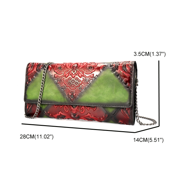 Brenice-Women-Genuine-Leather-Floral-Casual-life-Messenger-Bag-Clutch-Bag-1333089