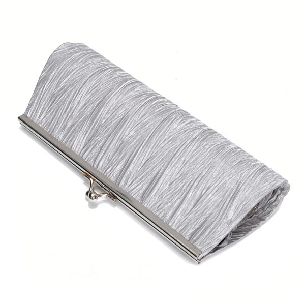 New-Elegant-Satin-Pleated-Bridal-Evening-Clutch-Handbag-83991