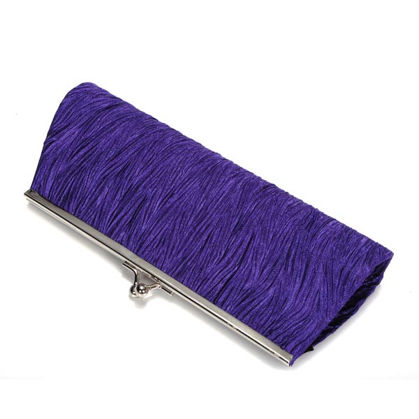 New-Elegant-Satin-Pleated-Bridal-Evening-Clutch-Handbag-83991