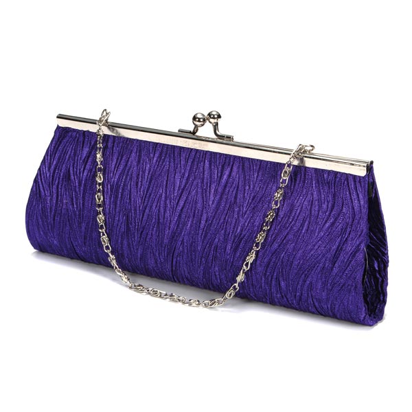 New-Elegant-Satin-Pleated-Bridal-Evening-Clutch-Handbag-83991