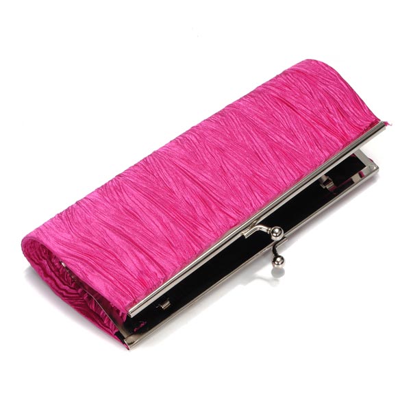 New-Elegant-Satin-Pleated-Bridal-Evening-Clutch-Handbag-83991