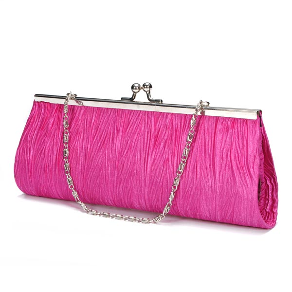 New-Elegant-Satin-Pleated-Bridal-Evening-Clutch-Handbag-83991