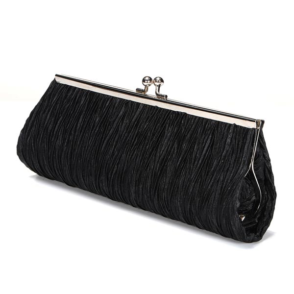 New-Elegant-Satin-Pleated-Bridal-Evening-Clutch-Handbag-83991