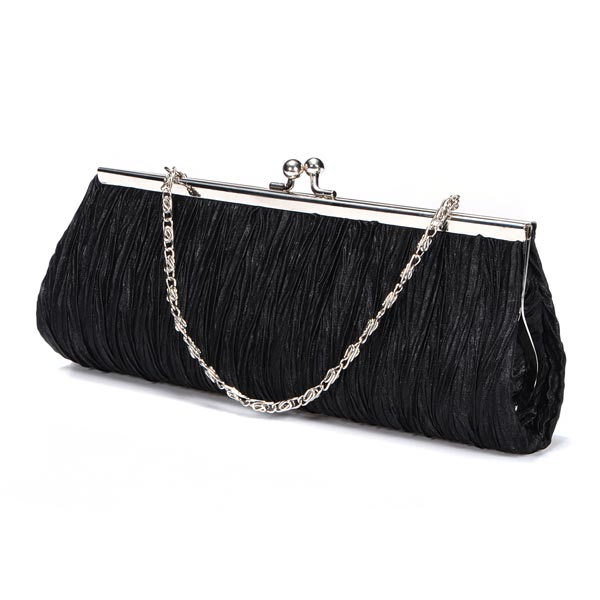 New-Elegant-Satin-Pleated-Bridal-Evening-Clutch-Handbag-83991