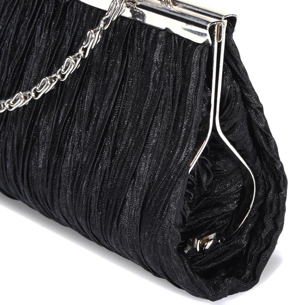 New-Elegant-Satin-Pleated-Bridal-Evening-Clutch-Handbag-83991