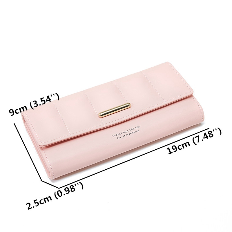 Women-Solid-Phone-Purse-Artificial-Leather-Concise-9-Card-Slots-Multi-function-Long-Wallet-1326326