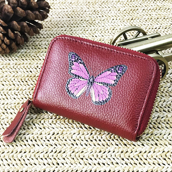 Women-Genuine-Leather-Classic-Brief-Coin-Purse-amp-Card-Holder-1325358