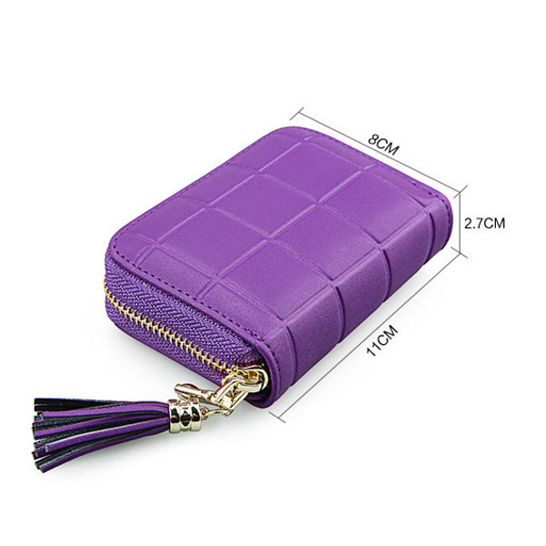 Women-Genuine-Leather-RFID-Quilted-Card-Holder-Girls-Tassel-Zipper-Short-Wallet-Coin-Bags-1104430