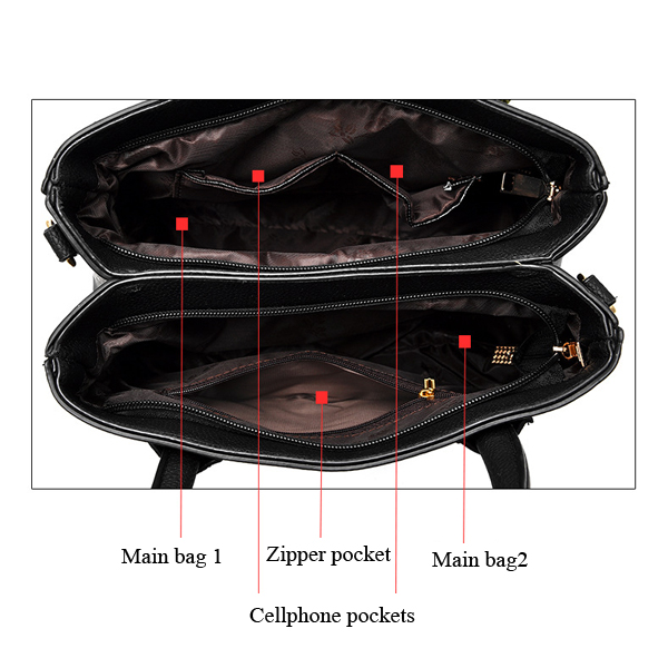 2-Main-Pockets-Women-PU-Leather-Casual-Handbag-Crossbody-Bag-1201872