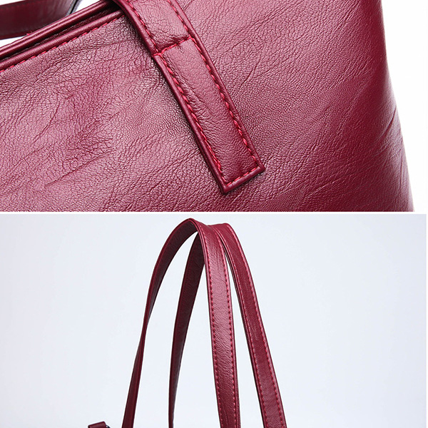 2-PCS-Women-Soft-Faux-Leather-Large-Capacity-Tote-Bag-Solid-Casual-Crossbody-Bag-Handbag-1371652