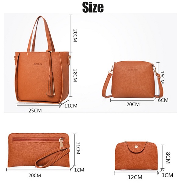 4-PCS-Handbags-Tassel-Shoulder-Bags-Elegant-Clutches-Bags-Wallets-Card-Holder-1174553