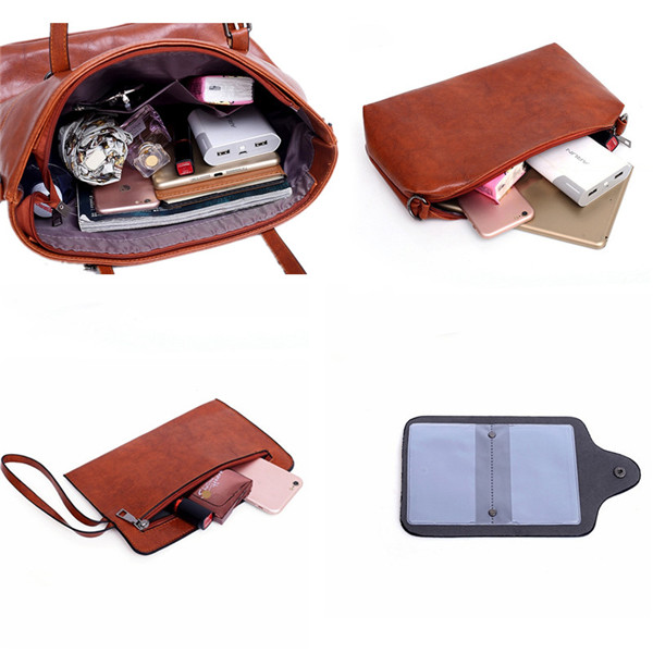 4-PCS-Women-Faux-Leather-Handbag-Multi-function-Crossbody-Bag-Vintage-Tote-Bag-1358845