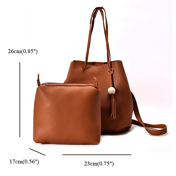 4-Pieces-Women-Litchi-Pattern-Pu-Leather-Casual-Crossbody-Bag-1202935