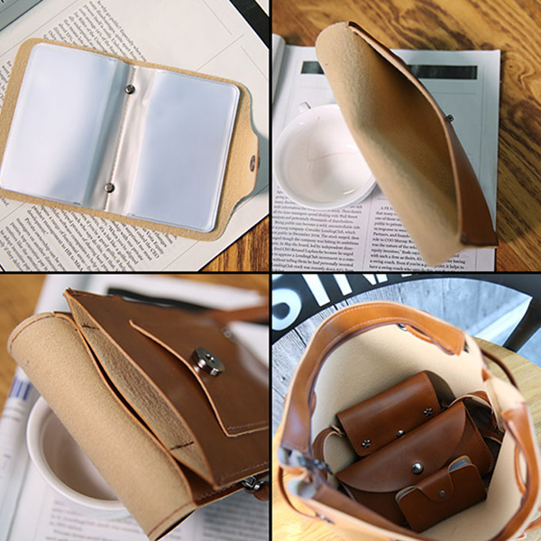 4PCS-PU-Leather-Stylish-Handbag-Phone-Bag-Wallet-Card-Holder-1154137