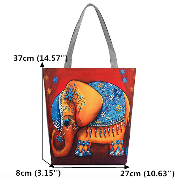 Women-Canvas-Elephant-Print-Shoulder-Bag-Casual-Tote-Bag-Handbag-1399931