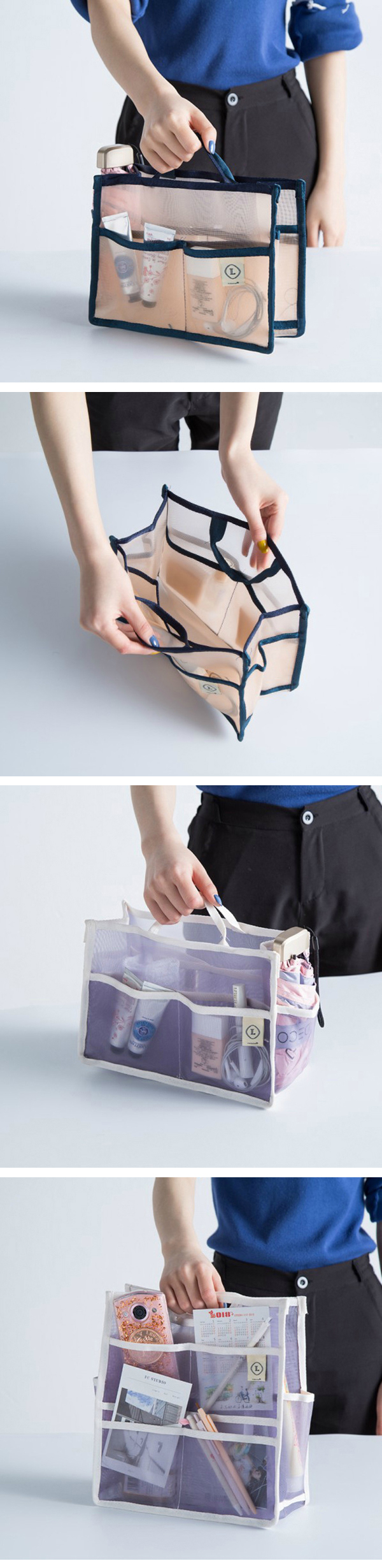 Women-Grid-Breathable-Multi-pocket-Handbag-Sundries-Sorting-Bag-Liner-Bag-1306682